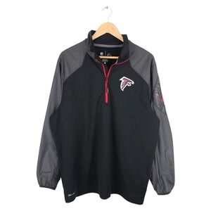Nike Dri-Fit Atlanta Falcons Quarter Zip Pullover On Field Black Gray Large